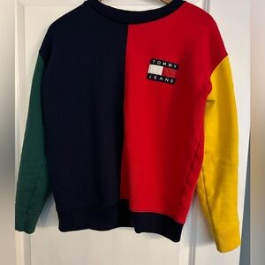 Vintage colour block Tommy crew neck